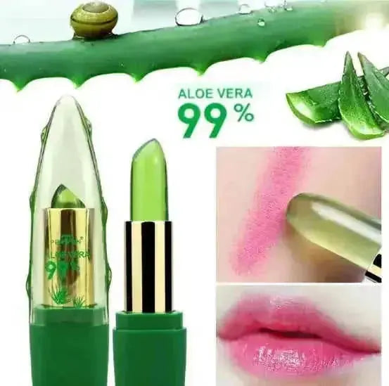 Aloe Vera Gel Color Changing Lipstick Gloss Moisturizer Anti-drying Desalination Fine-grain Lip Blam Care - main view...