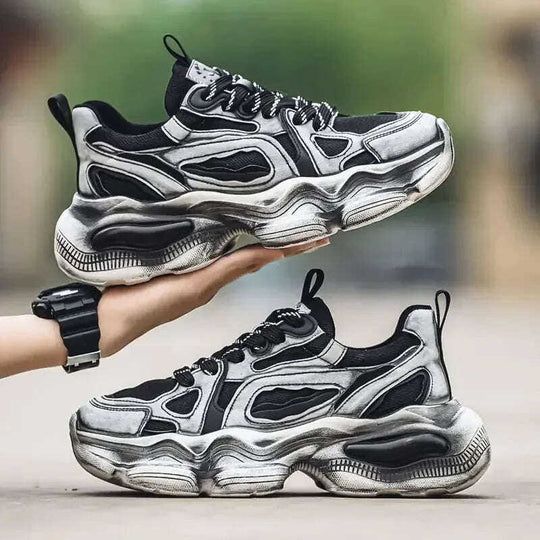 Personalized Brush Color Mesh Casual Height Increasing Men's Sneaker Meifu Market