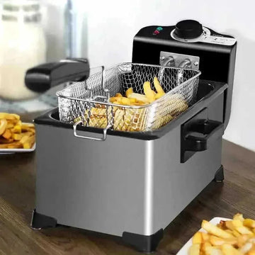 stainless steel basket | commercial-grade fryer | home kitchen use | energy saving