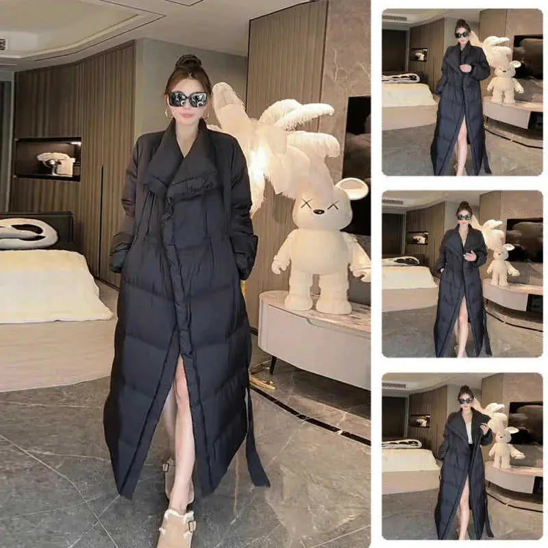 Retro Elegant Lapel Long Lace Up Down Cotton-padded Jacket Meifu Market