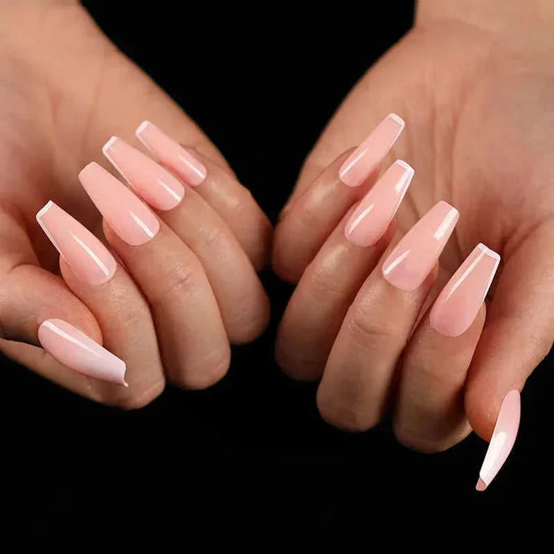 press-on nails for women | coffin shaped acrylic nails | long stiletto fake nails | ultrasonic cleaning