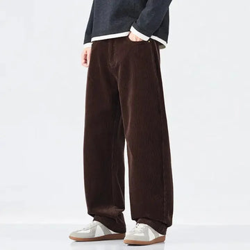 heavyweight corduroy pants | relaxed fit mens trousers | wide leg casual pants | ultrasonic cleaning