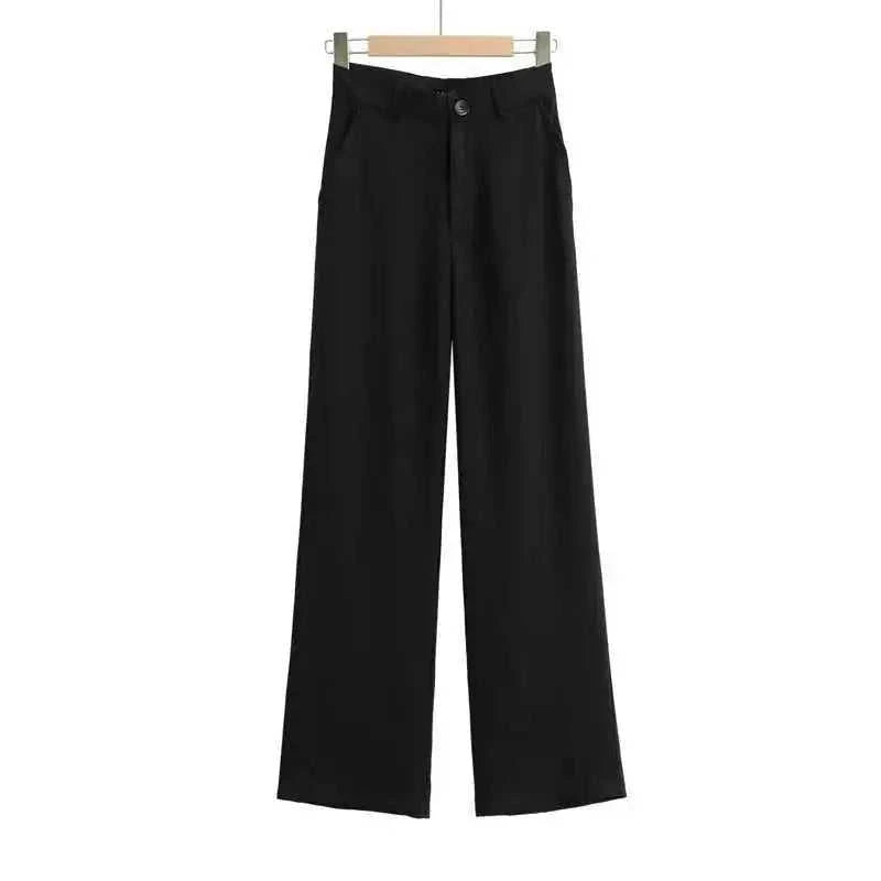 high-waisted wide-leg trousers | wool blend suit pants | pleated front dress trousers | ultrasonic cleaning