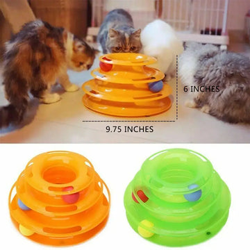 Pet Cat Crazy Ball Disk Interactive Toys Amusement Plate Trilaminar Funny Toy Meifu Market