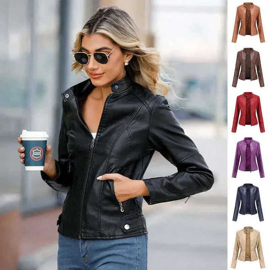 European And American Women's Leather Jackets Meifu Market