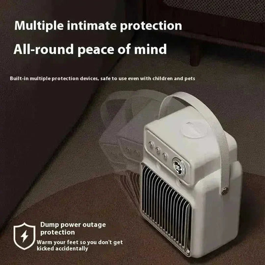 1200W 2-in-1 Space Heater with Humidifier | PTC Ceramic Heater - close-up detail (color: white | pattern: check | season:...