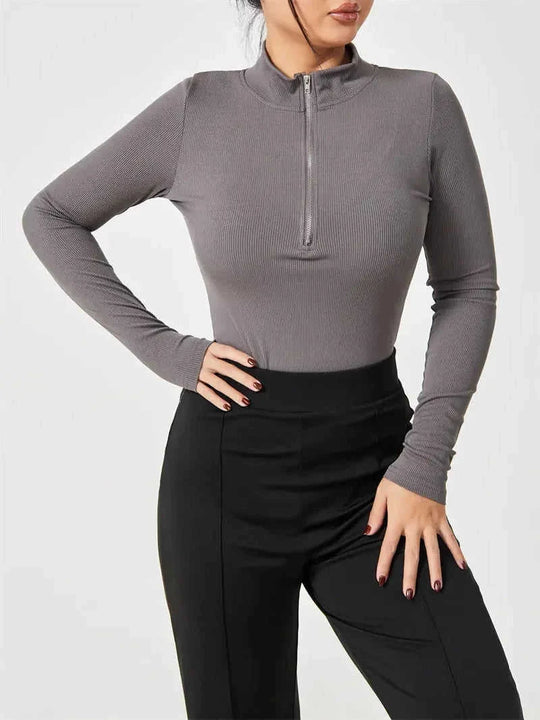 seamless shapewear jumpsuit | long sleeve bodysuit for women | slimming romper with zipper | energy saving