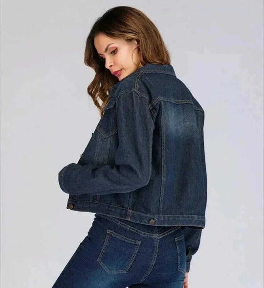 lightweight denim jacket | stretch denim fabric | cropped jean jacket | energy saving