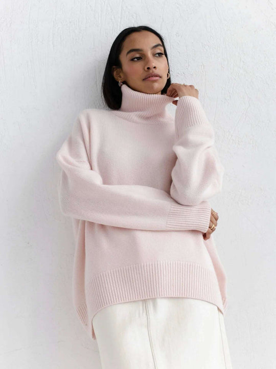 Winter Turtleneck Sweater Ins Solid Color Long Sleeve Pullover Top Women's Clothing Meifu Market