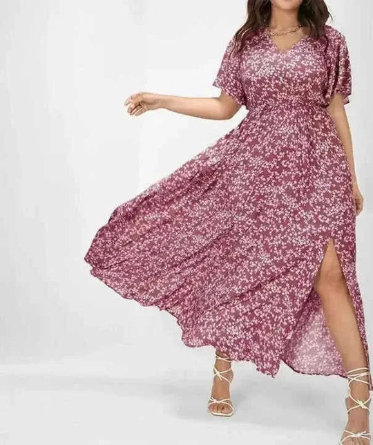 bohemian floral dress | tight waist dress | european style dress | ultrasonic cleaning