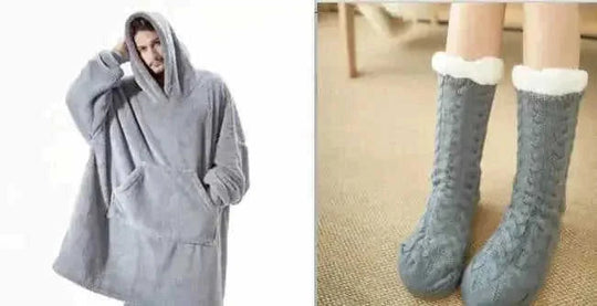 double-sided fleece hoodie | oversized pocket sweatshirt | wearable blanket hoodie | energy saving
