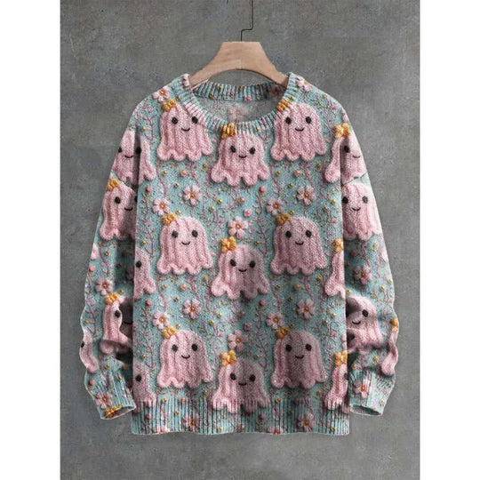 Mens 3D Crew Neck Sweatshirt With Bold Needle Digital Print S - color variant display