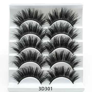 soft cotton stalk lashes | 3d mink effect eyelashes | five pairs multipack | ultrasonic cleaning