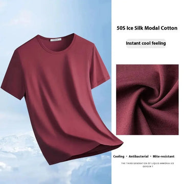 ice silk modal t-shirt men | new upgrade modal fabric | breathable short sleeve shirt | energy saving