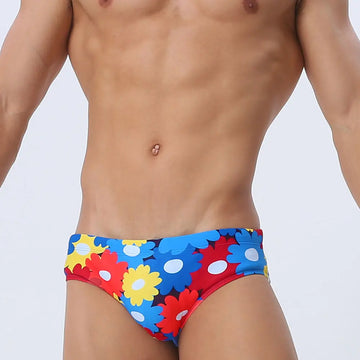 Flower Colorful Printing Swim Briefs Meifu Market