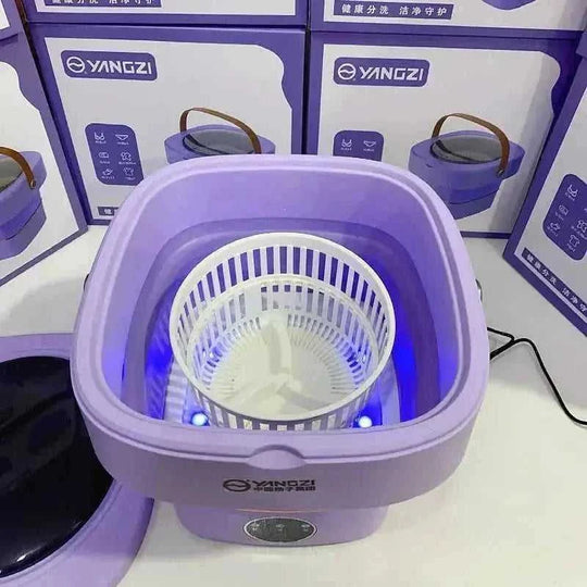 Portable Folding Small Underwear Socks Portable Washing Machine Purple - blue 10l portable mini washing machine folding sm...