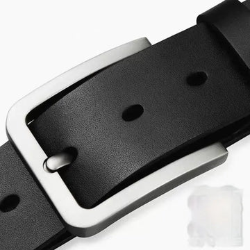 Cowhide Pin Buckle Belt Men's Single-layer Leather Punching Belt meifu market