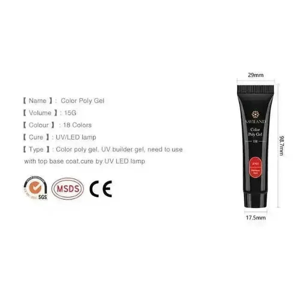 15g nail colored crystal extension glue SY12 - reverse side showing construction