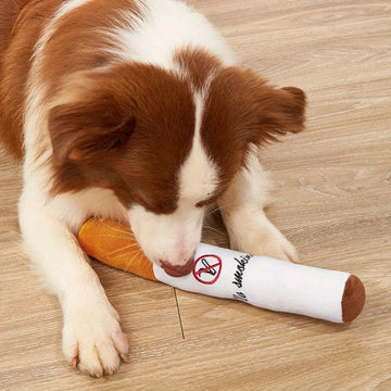 no smoking pet plush toy | cigarette shape dog toy | relaxing plush toy for pets | ultrasonic cleaning