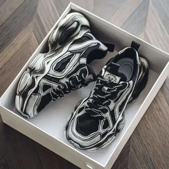 Personalized Brush Color Mesh Casual Height Increasing Men's Sneaker Meifu Market