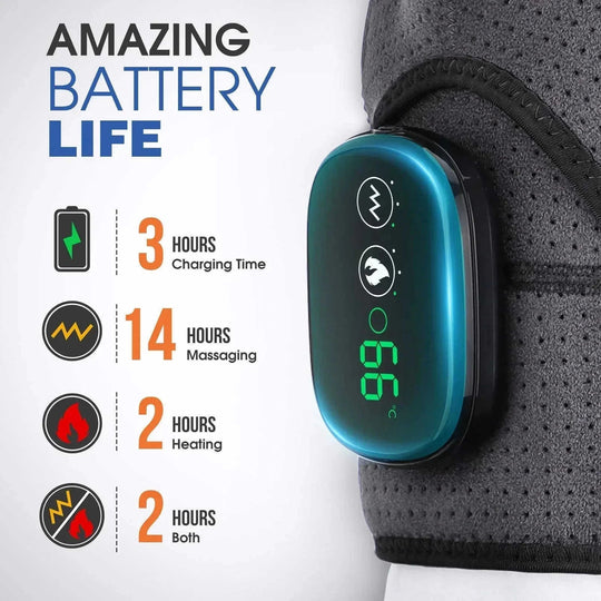 usb-c rechargeable heating pad | adjustable shoulder massage belt | heated muscle relaxation | ultrasonic cleaning