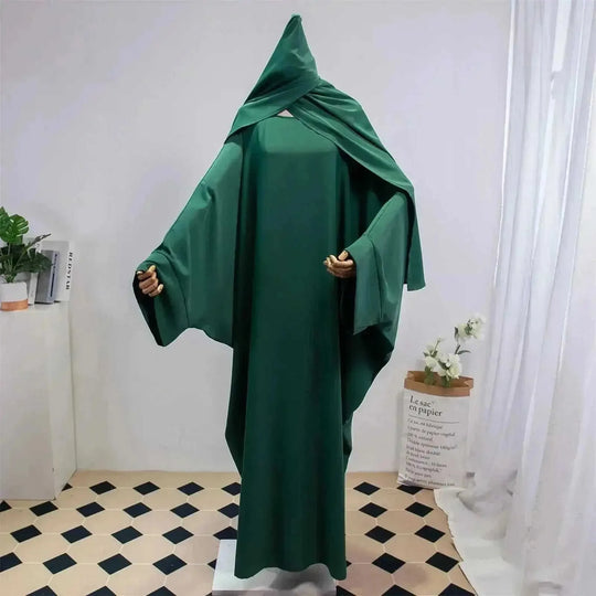 solid color abaya set | lightweight cotton robe | long sleeve maxi dress | ultrasonic cleaning