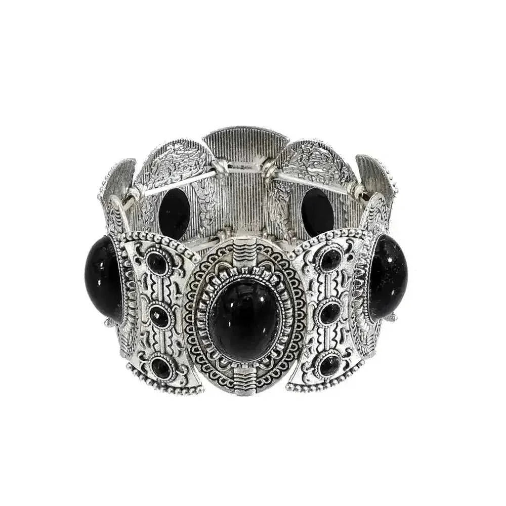 elastic turquoise bracelet | adjustable boho bangle | vintage tribal jewelry | energy saving