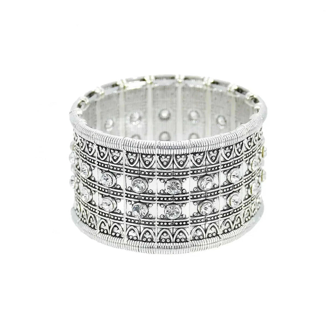 elastic turquoise bracelet | adjustable boho bangle | vintage tribal jewelry | ultrasonic cleaning