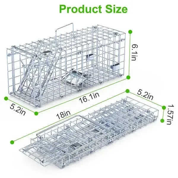 2Pcs Foldable Rat Trap Cage Humane Live Rodent Trap Cage Galvanized Meifu Market