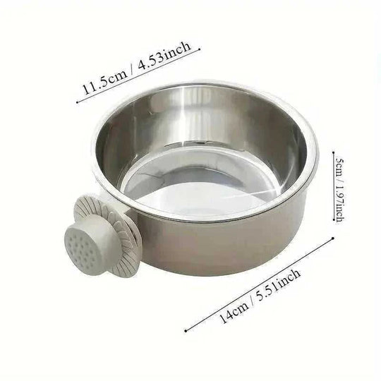Premium Adjustable Stainless Steel Pet Bowl - Hanging Feeder for Growing Dogs - Durable, Space-Saving, Non-Slip Design for...