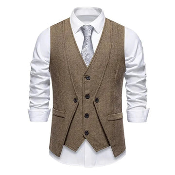 wool blend vest coat | formal dress vest | retro two piece coat | ultrasonic cleaning
