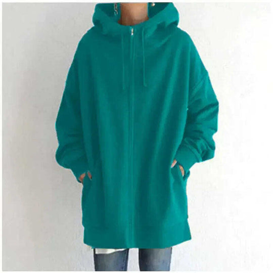 Women's Oversized Hooded Coat - Loose Fit Velvet Sweatshirt S-5XL Meifu Market