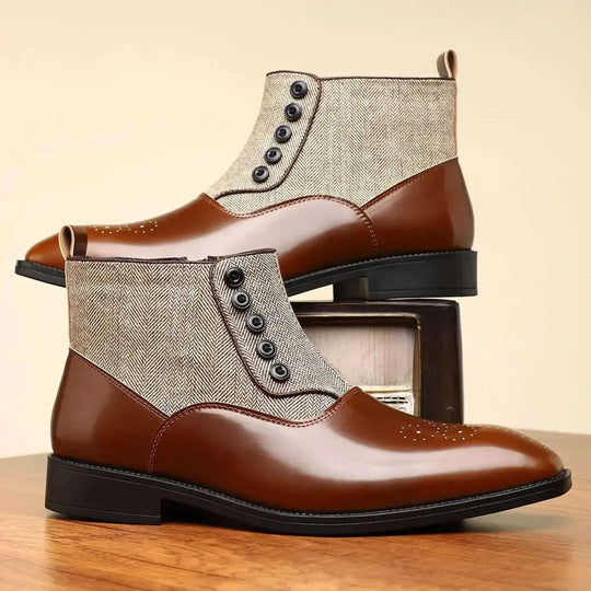 Men's British Retro Leather Dress Shoes - Versatile Business Formal Oxfords Meifu Market