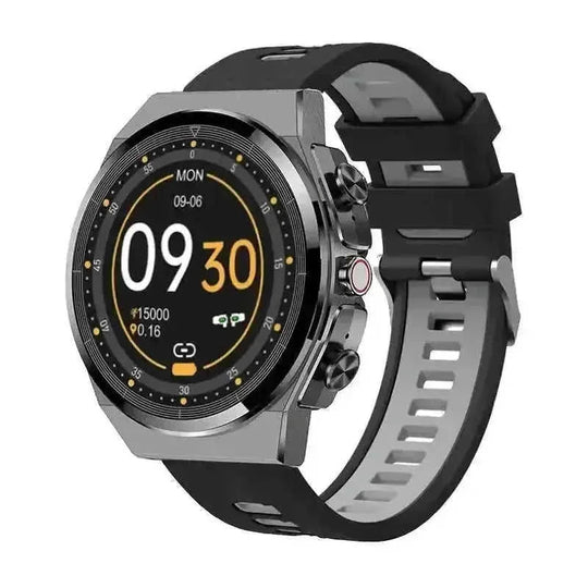 2-in-1 Bluetooth Earbuds Smartwatch - Heart Rate Monitor with Wireless Calling & Fitness Tracking Black Steel Belts - avai...