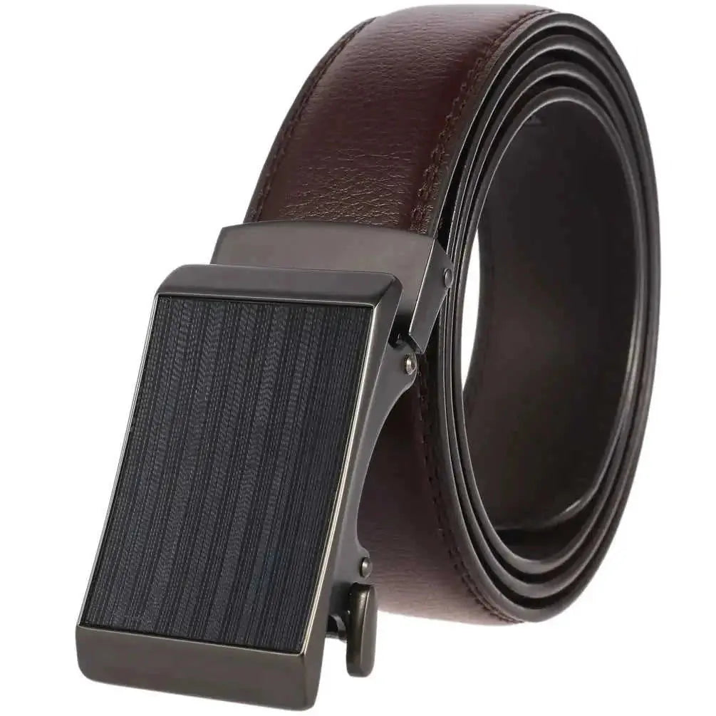 Cowhide Alloy Belt Automatic Buckle Business Casual Belt Men's Pant Belt Browngun Buckle A - complete package contents
