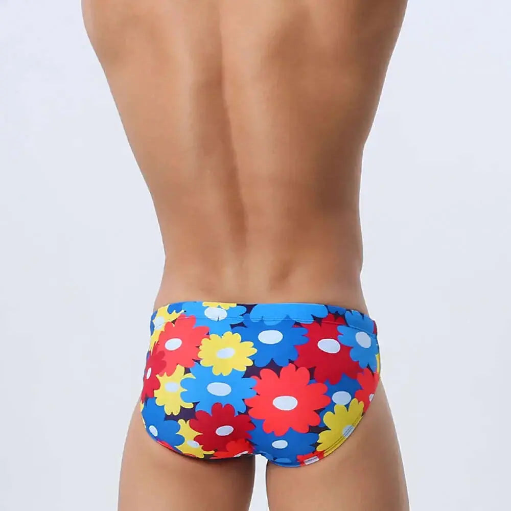 Flower Colorful Printing Swim Briefs Meifu Market