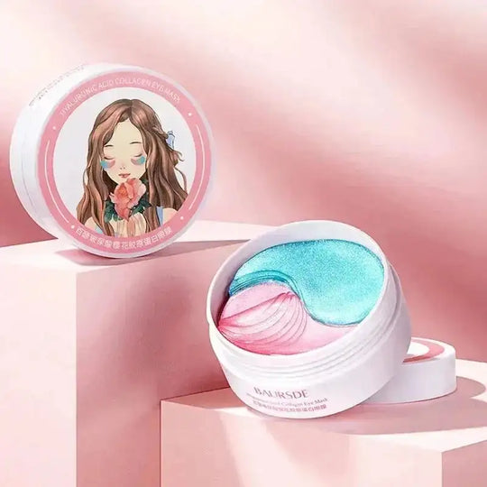 sakura collagen eye patches | 60 piece eye mask set | anti dark circles treatment | ultrasonic cleaning