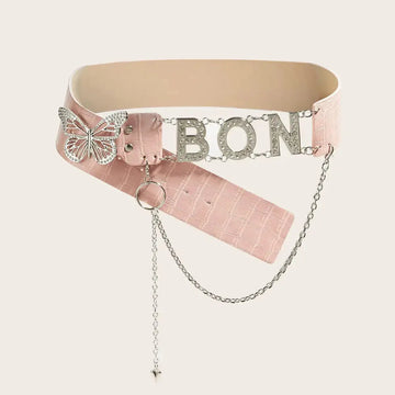 American Retro Decoration Butterfly Drill Buckle Personality Belt Meifu Market