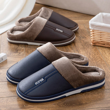 Winter Oversized Cotton Slippers Male PU Meifu Market