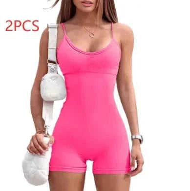 high-waisted yoga romper | moisture-wicking sportswear | seamless workout jumpsuit | energy saving