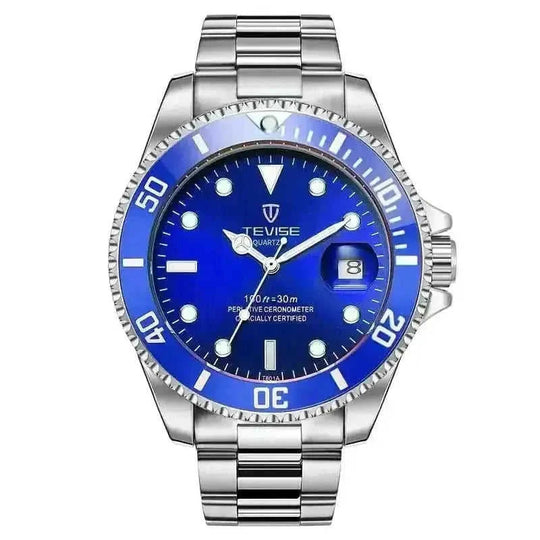 Mens Watches TEVISE Quartz Wrist Watch Waterproof Sport Business Gold Blue - designice men's watch men wrist watches luxur...