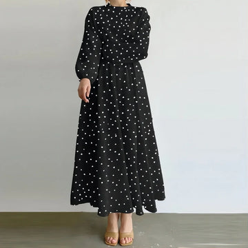 loose fit heart print dress | casual womens summer dress | breathable cotton dress | energy saving