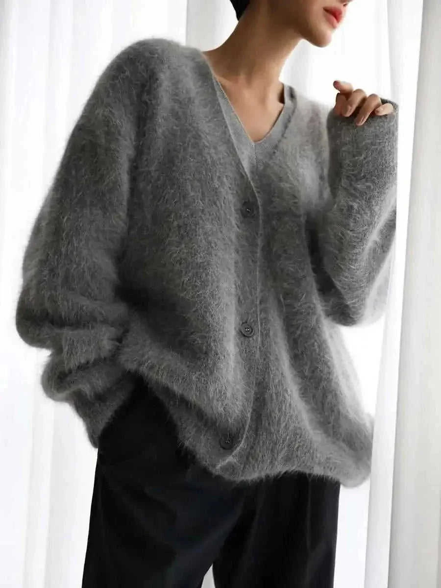 cashmere blend cardigan | oversized fit sweater | longline knitwear | ultrasonic cleaning