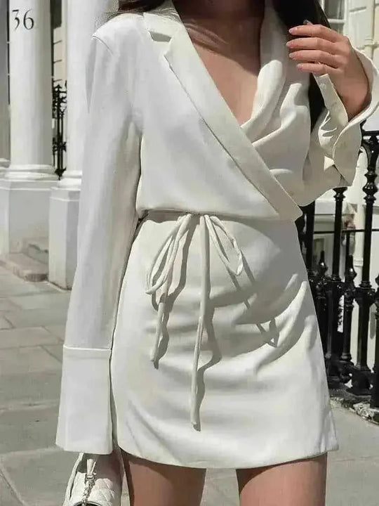 lace trim neck shirt dress | flare sleeve midi dress | spring women office dress | ultrasonic cleaning