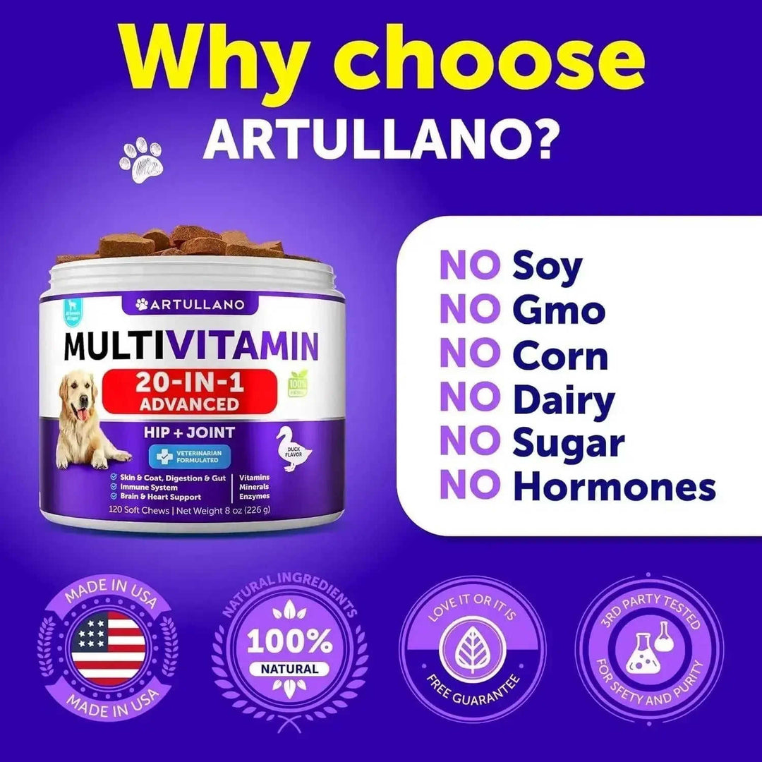 Do Not Sell On Amazon Dog Multivitamin Chewable With Glucosamine 20 In 1 Dog Vitamins And Supplements Senior & Puppy Multi...