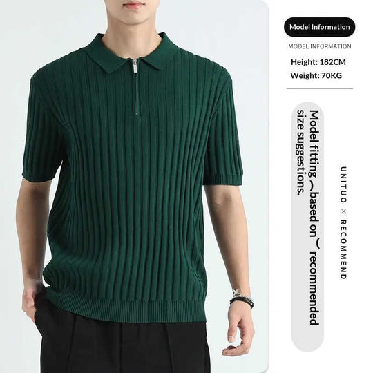 Ice Silk Quick-drying Men's Casual T-shirt Black - available style options