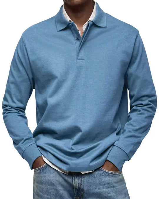 Men's Casual All-matching Long Sleeve Button Shirt XXL - back view
