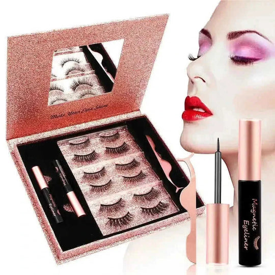magnetic eyeliner kit | waterproof false lashes | no glue eyelash set | energy saving