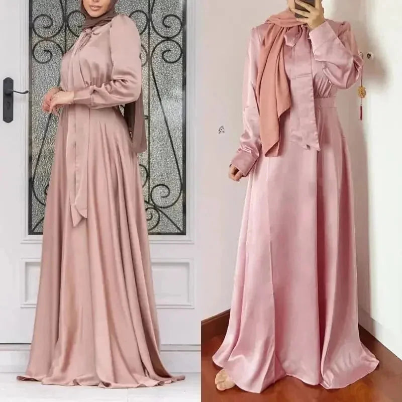 long sleeve maxi dress | breathable cotton hijab dress | plus size modest fashion | ultrasonic cleaning