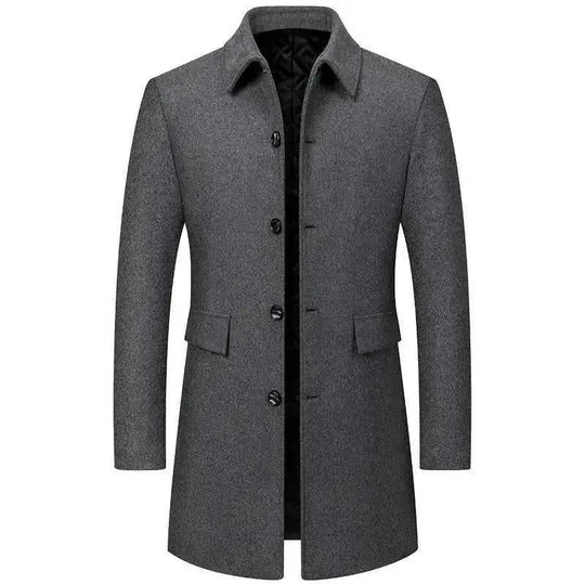 wool blend coat | mid-length overcoat | business casual attire | ultrasonic cleaning